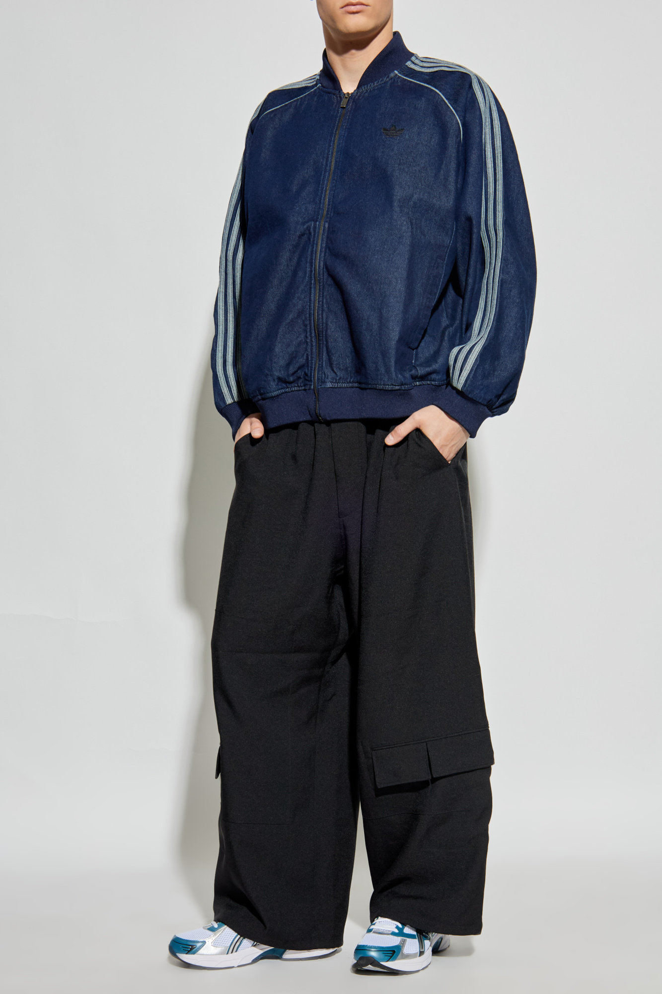 adidas originals Zip-up デニム ボンバー ジャケット ADIDAS Originals Denim bomber jacket | Men's Clothing | Vitkac